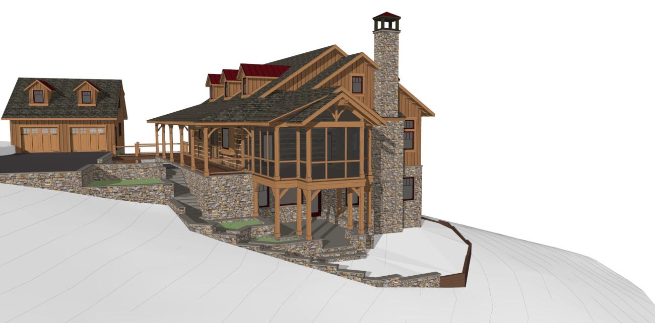 West Virginia River House Right Perspective
