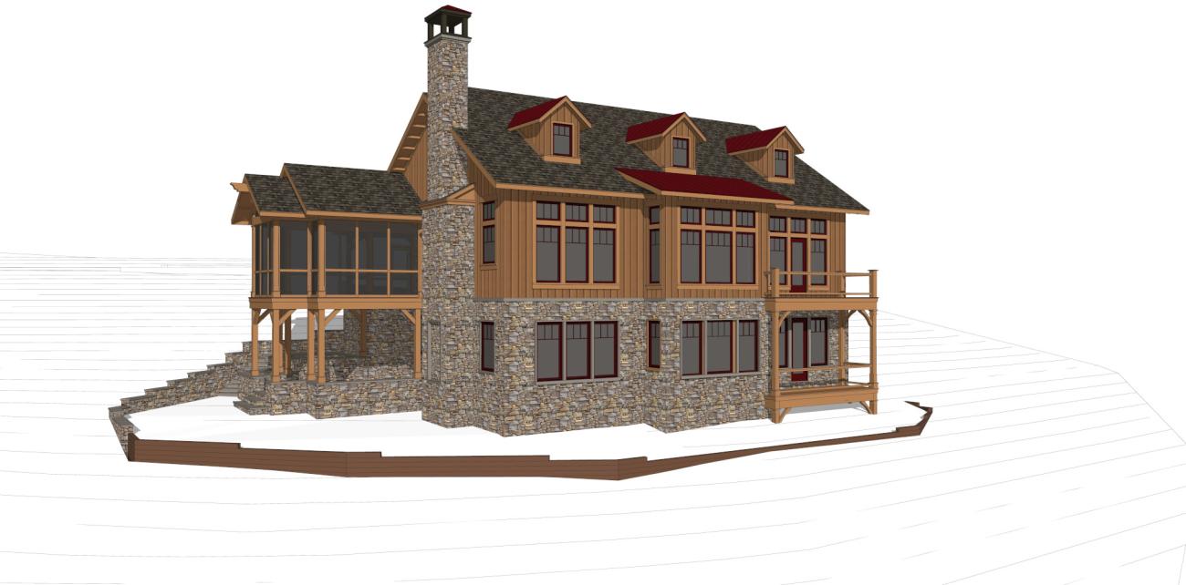 West Virginia River House Right Perspective